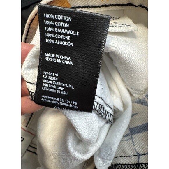 BDG URBAN OUTFITTERS Pitched A-Line Denim Short Newspaper Print - Size 27 Frayed - Picture 8 of 8